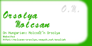 orsolya molcsan business card